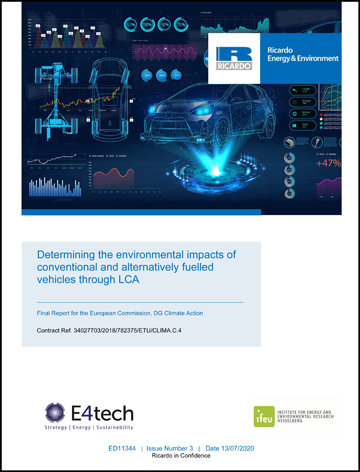 Ricardo delivers major European report on the lifecycle impacts of road vehicles